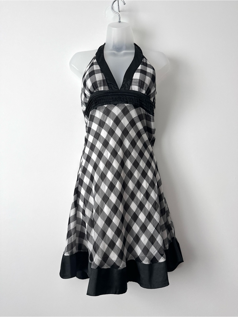 gingham babydoll halter dress